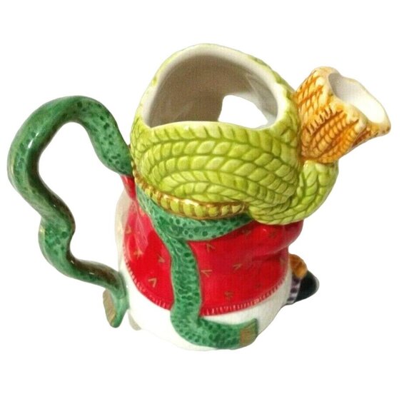 Vtg 2000s Fitz and Floyd Classics Snowman Jamboree Sugar and Creamer with Spoon - Picture 6 of 12